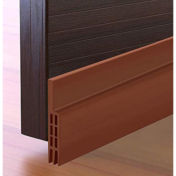 Hulameda Door Draft Excluder Strip, Self Adhesive Draft Excluder Tape for Noise Proof and Energy Saving, Door Bottom Seal Strip to Prevent Bugs Coming (Brown/2" Width x 39" Length)