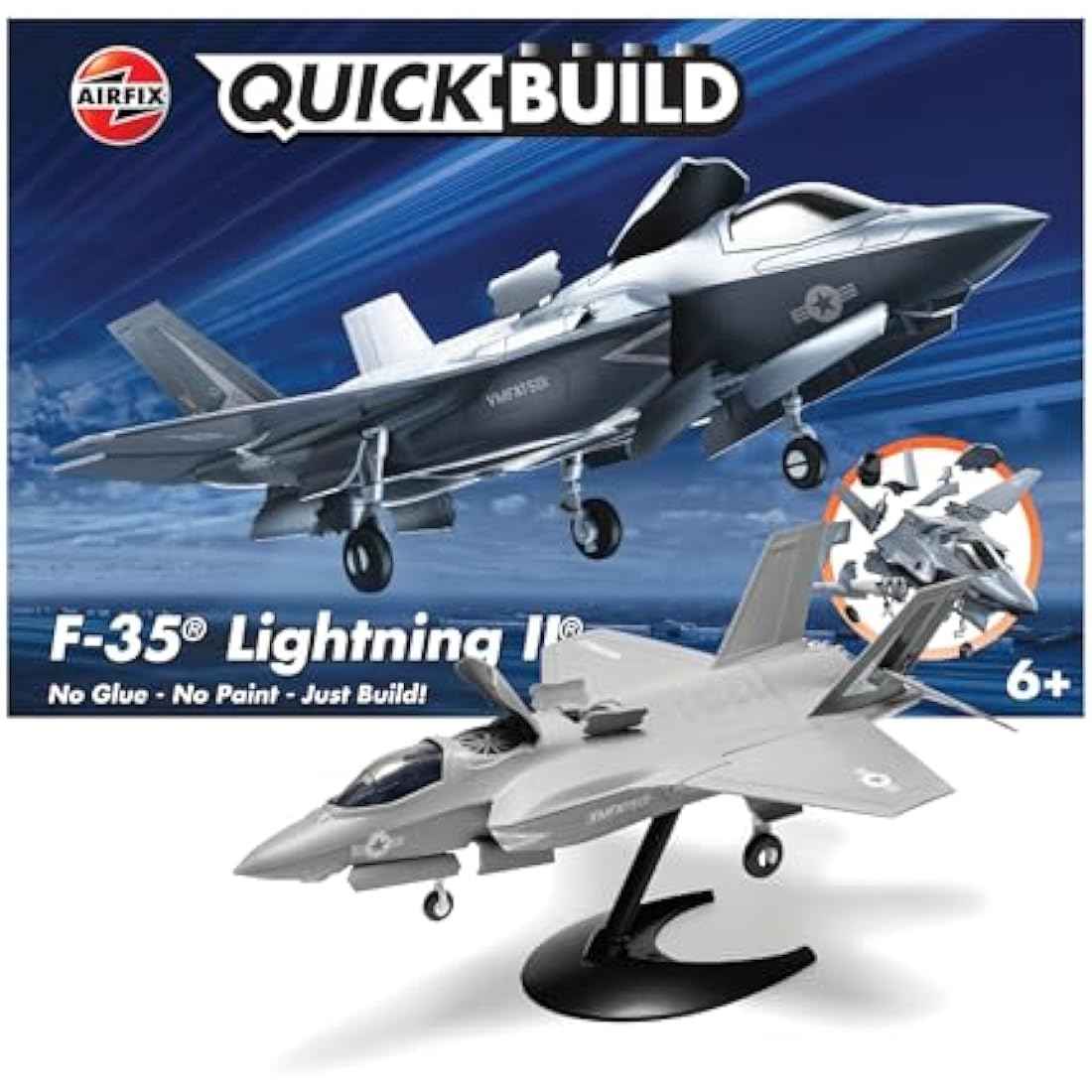 Airfix QUICKBUILD F-35B Lightning II Model Building Kit - Fighter Jet Plane Set for Kids 6+