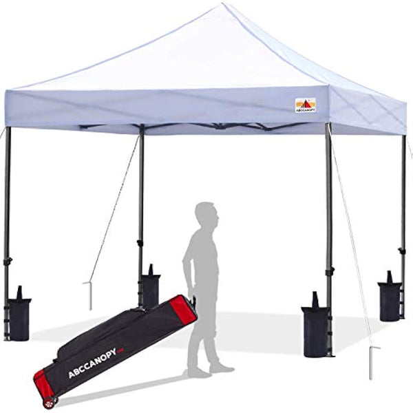 ABCCANOPY Pop Up Gazebo with Detachable Awning, Commercial Market stall, Bonus Upgraded Roller Bag, 4 Weight Bags, Stakes and Ropes