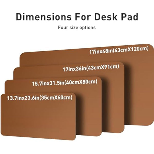 Leather Desk Protector, Mouse Pad, Non-Slip PU Leather Blotter, Waterproof Writing Pad for Office and Home (60cm x 35cm, Brown)