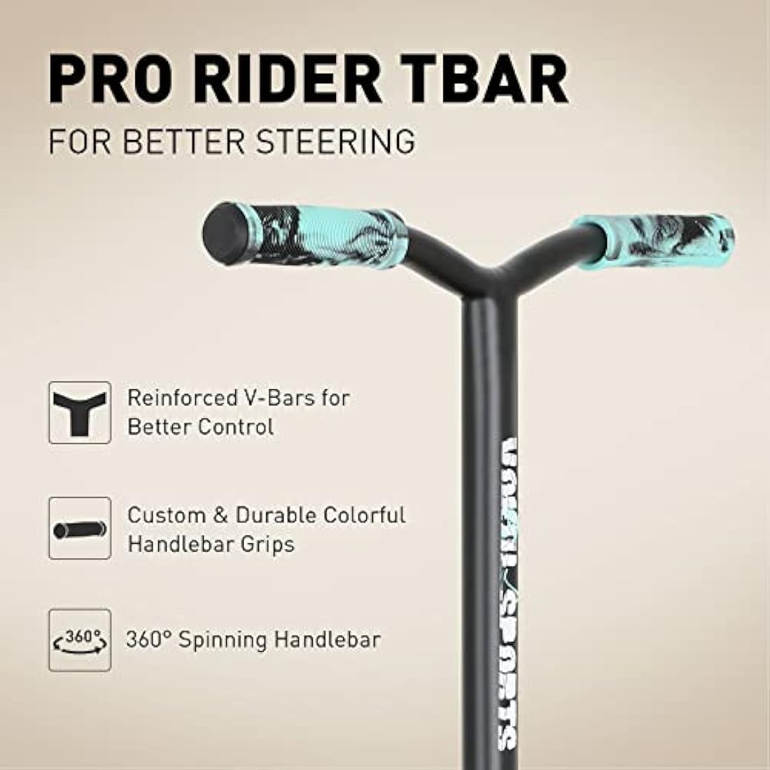 Joycruise Stunt Scooter Pro Trick Scooters for Kids & Teenagers Age 6+ Boys Girls, Kick Freestyle Beginner Scooter 360° Spin Handlebar, Robust Aluminum Frame 100mm Smooth Wheels