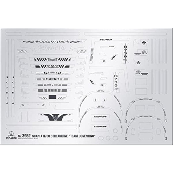 ITALERI 3952S - 1:24 Scania R730 Streamline Show Truck, Model Making, Kit, Stand Model Making, Crafts, Hobby, Gluing, Plastic Kit, Detailed, Unisex Adults, Black