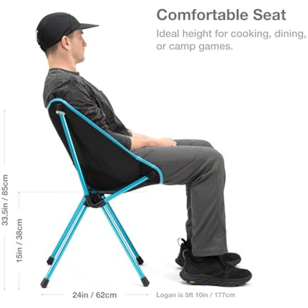 Helinox Café Chair Collapsible Outdoor Dining Chair, Black