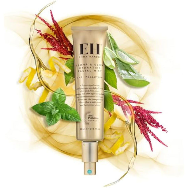 Emma Hardie 90ml Plump & Glow Hydrating Facial Mist, Helps to Boost Hydration & Plumps Fine Lines and Tones Down Redness, Protects Skin from Pollution & Environmental Damage, Vegan & Cruelty Free