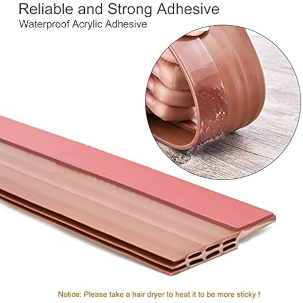 Hulameda Door Draft Excluder Strip, Self Adhesive Draft Excluder Tape for Noise Proof and Energy Saving, Door Bottom Seal Strip to Prevent Bugs Coming (Brown/2" Width x 39" Length)