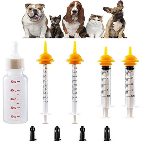 GSSFASHION Puppy Kitten Whelping Kit, Whelping Kit with Feeding Nipple Bottle Scissors Cord Clamps Aspirator etc Full kit