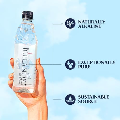 Icelandic Glacial Premium Still Water 1.5L Recycled PET Bottles x 12 Per Pack – Alkaline/Low PH, Recycled Packaging, BPA Free, Carbon Neutral from Icelandic Spring. Low TDS and Mineral Content.