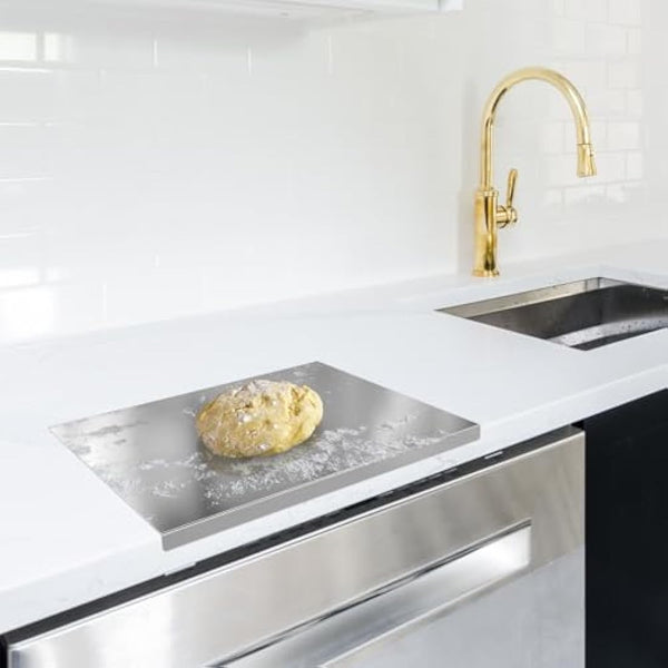 DOITOOL Stainless Steel Worktop Saver Food Cutting Board Stainless Steel Chopping Board Dough Board Non Stick Baking Board for Rolling Dough Making Bread Pizza Biscuits - 30 x 40CM