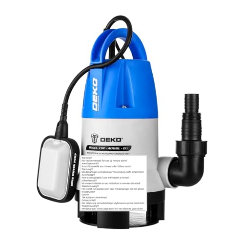 Water Pump: DEKO Submersible Water Pump 400W 10000L/H, Portable Water Sump Pump to Empty Pool, Water Drainage Pump for Clean and Dirty Water for Garden Pond, Pools and Ditches Float Switch