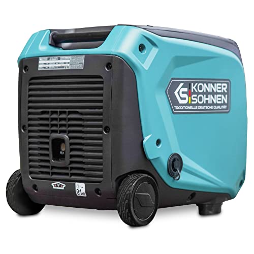 Könner & Söhnen KS 3100iG S portable LPG/petrol inverter generator 3100 W,UK Plug Socket 1x13 A (230 V), 2 USB ports,copper winding,silent inverter generator,dual fuel generator