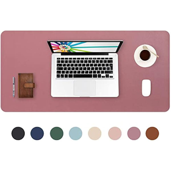 Desk Pad Large, DOBAOJIA Desk Mat, Laptop Mat, Writing Pad, Desk Blotter, Extended Mouse Mat, Large Mouse Pad for Office/Home, PU Leather Waterproof +Suede Non-Slip 27.5" X 13.8" (Dark Pink)