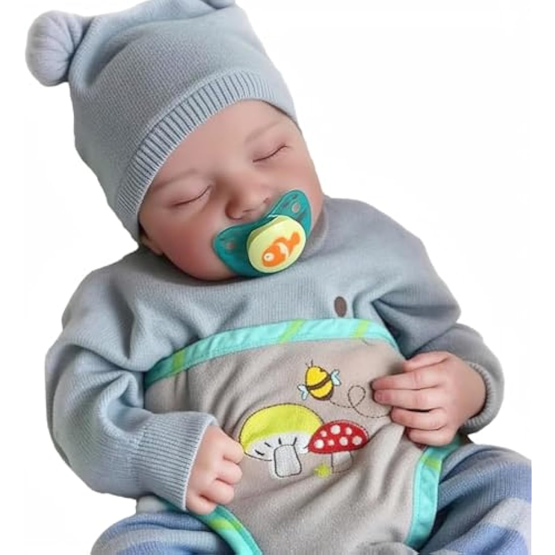 BABESIDE Reborn Dolls Boy - 17 Inches Handmade Washable Reborn Babies Vinyl Body with Clothes, Reborn Baby Doll Looks Like a Real Baby (Closed-Eyes Boy)