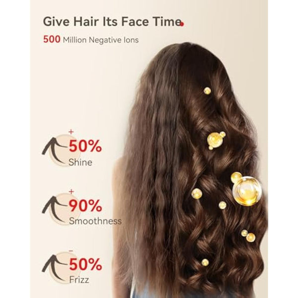 HEXTEK Hair Dryer, 500 Million Negative Ionic Hairdryer, High Speed Brushless Motor 160,000 RPM for 2min Fast Drying Lightweight Portable Travel Professional Blow Dryer for Women and Men(Pink)