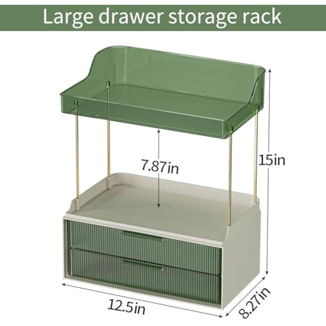 IJIAMY Makeup Organiser Storage Drawers, Cosmetic Organisers, Skincare Cosmetic Organizer, Dressing Table Organiser for Lipsticks,Jewelery, Bedroom, Bathroom