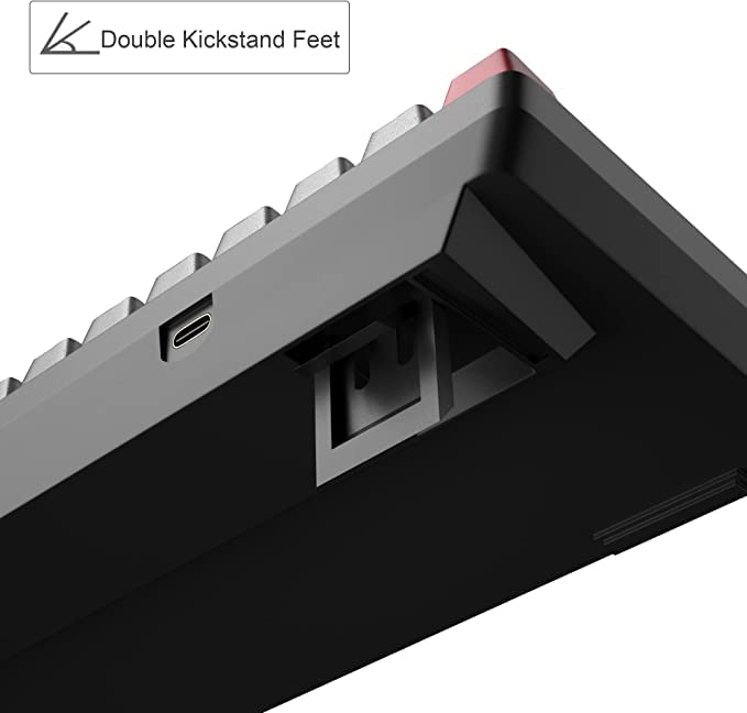 MageGee Portable 60% Gaming Mechanical Keyboard, Minimalist MK-Box Ice Blue Backlit Compact 68 Keys Wired Office Keyboard with Red Switch for Windows Laptop PC Mac Convenient(Gray & White)