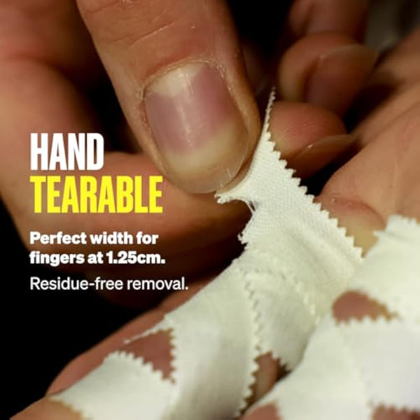 SPORTTAPE Box of 24 Rolls Zinc Oxide Finger Tape - White - 1.25cm x 10m | For Jiu Jitsu, Bouldering, Rock Climbing, BJJ, Crossfit, Rowing, Climbing & Golf (12 Packs of 2 Rolls)