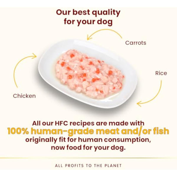 almo nature HFC Wet Dog Food, Cuisine Chicken with Carrots and Rice, 280 g, Pack of 12, Transparent