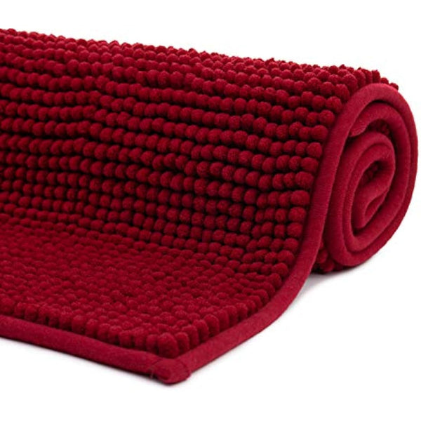 Gözze - Anti-Slip Bath Mat, Super Soft, 100% Microfibre, 70 x 120 cm - Bordeaux