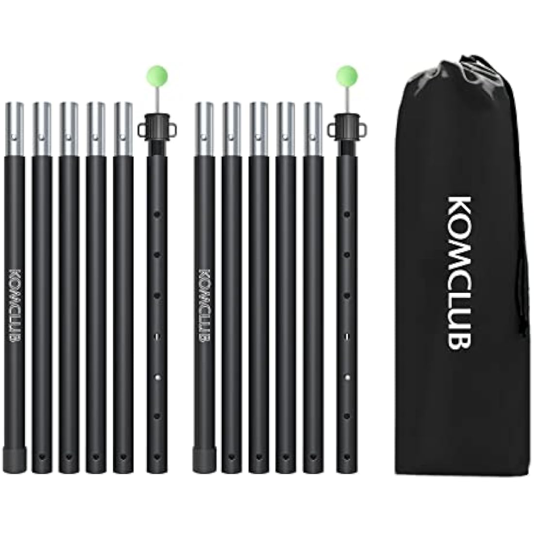 KOMCLUB Tarp Poles Adjustable Tent Pole Upgrade Thickened Stainless Steel Camping Tarp Pole for Outdoor Canopy Awning Rain Shelter