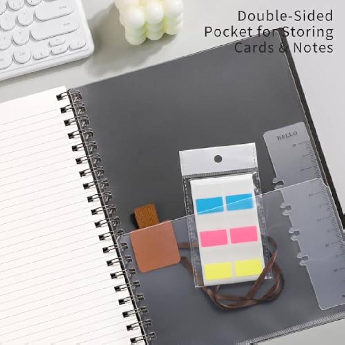 EMSHOI B5 Wirebound Notebook Lined 300 Pages/150 Sheets, Spiral Notepad Multi-Coloured, 100gsm Thick Paper, Waterproof Hardcover, Writing Journal for Women Men Work Office School,19 x 25 cm, Coffee