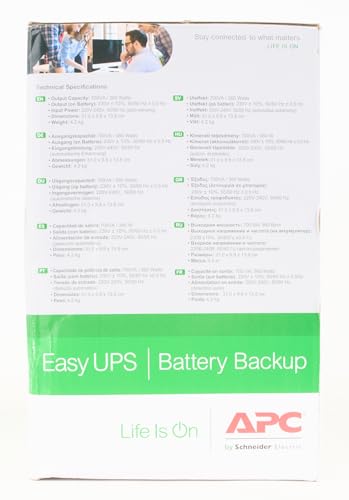 APC Easy UPS 2200VA - BVX2200LI - UPS Battery Backup & Surge Protector, Backup Battery with AVR, LED Indicators, Uninterruptible Power Supply