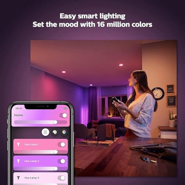 Philips Hue White & Colour Ambiance Single Smart Bulb LED [B22 Bayonet Cap]-1100 Lumens (75W Equivalent).Works Alexa,Google Assistant and Apple Homekit.for Home Indoor Lighting,Livingroom and Bedroom