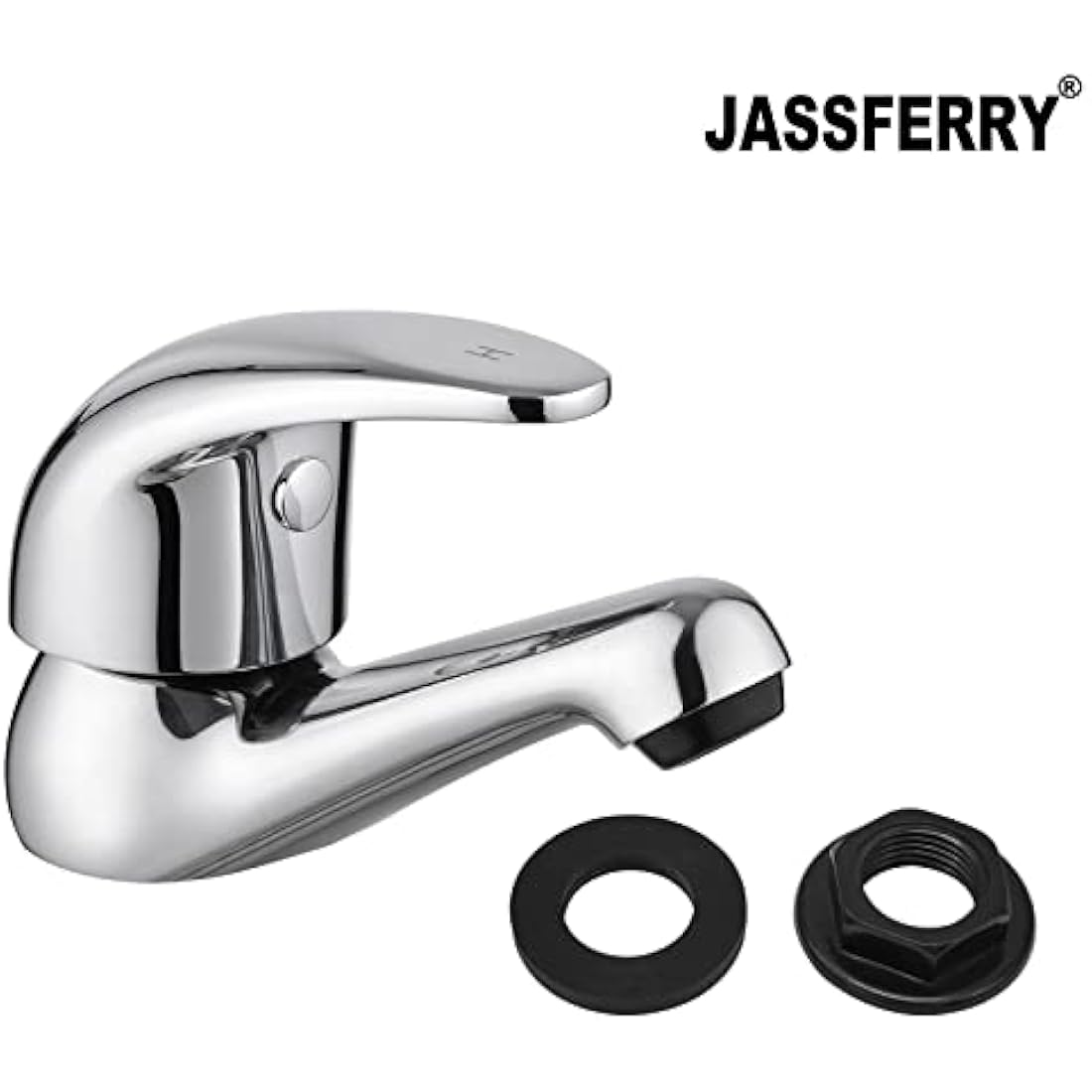 JASSFERRY Chrome Pair of Basin Taps Hot and Cold Water Bathroom Sink Tap Top Lever Handle 1/2" Faucets, Set of 2