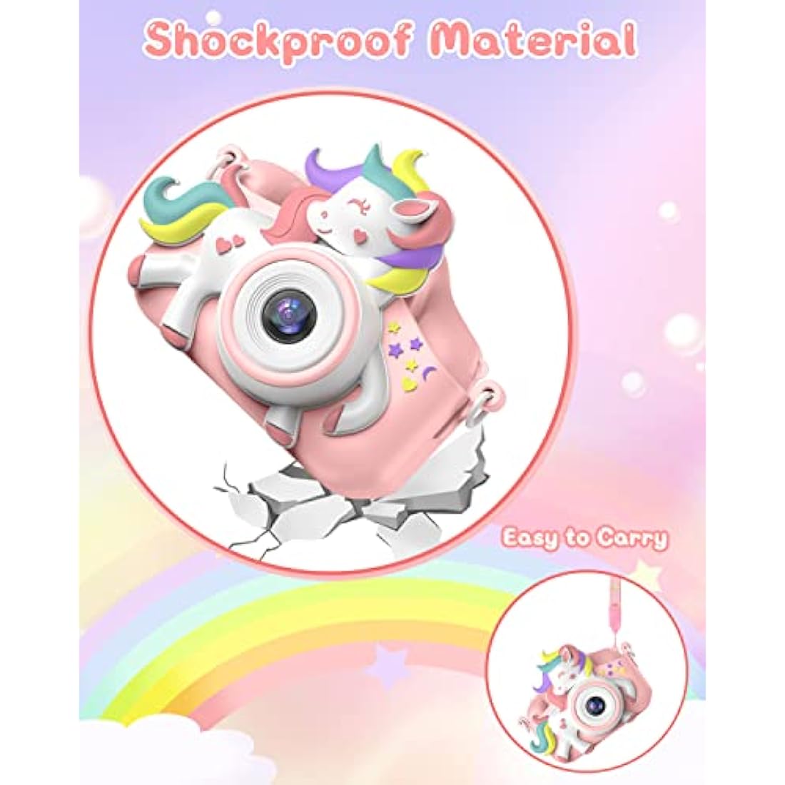 Gofunly Kids Camera, 1080P HD 2.0" Digital Camera for Kids with 32GB Card, Selfie Toy, Birthday Gift for Girls Ages 3-12