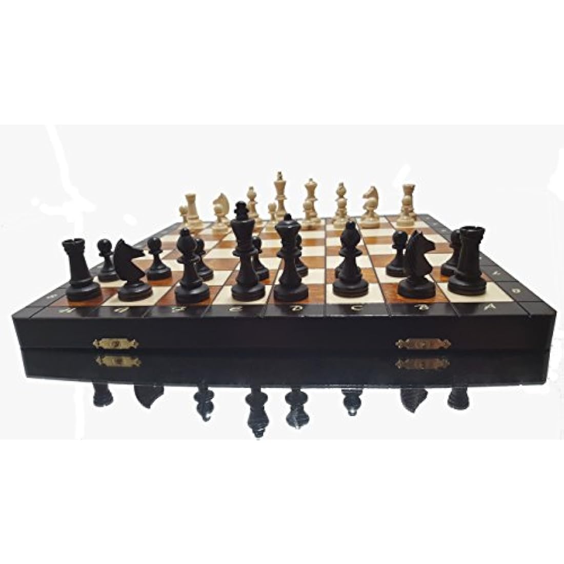 Master of Chess Magnetic Wooden Chess Set with Pieces 35 cm / 14 in - Handcrafted Small Portable Chess Board Game for Adults and Kids