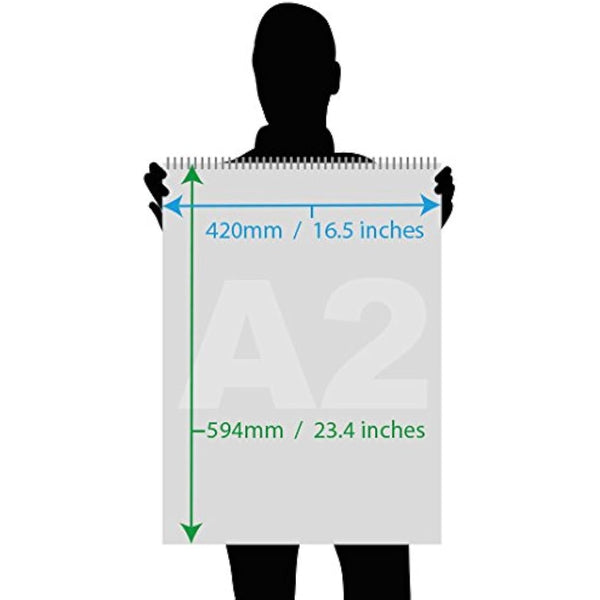 A2 Recycled Sketch Book, 40 Sheets (80 Sides) of 170gsm Recycled Cartridge Paper, (Pack of 4)