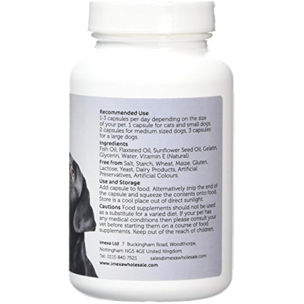 Imexa Balanced Omega 3, 6 and 9 Essential Fatty Acids Softgel Capsules for Dog 1000mg (Pack of 90)