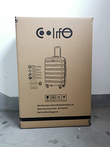 COOLIFE Suitcase Trolley Carry On Hand Cabin Luggage Hard Shell Travel Bag Lightweight with TSA Lock and Durable 4 Spinner Wheels (Lemon Yellow, L(77cm 93L))