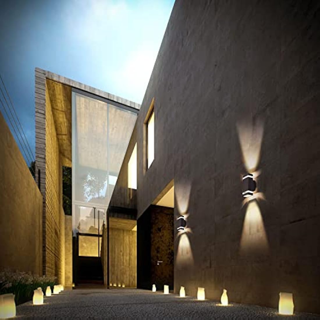 CELAVY Outdoor Wall Lights Mains Powered, Up Down Outside Wall Lights IP65 Waterproof, Porch Light Front Door Lamp Modern Aluminium GU10, External LED Lighting Wall Mounted for House 2 Pack, Grey