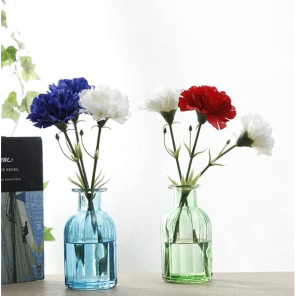 11 Inch Bouquets 10 Stem Carnations,Outdoor UV Resistant No Fade Artificial Flower,Mini Carnation Silk Petals Fake Flowers Forever Plants for Photo Props Home Party and Wedding Decor (Dark Blue)