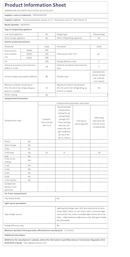 Fridgemaster MUR4545 Small Table Top 45cm Mini Fridge - 45 L - Mechanical Control with Adjustable Thermostat - Reversible Door - 39 dB Low noise - Broad Climate Design - White - E Rated