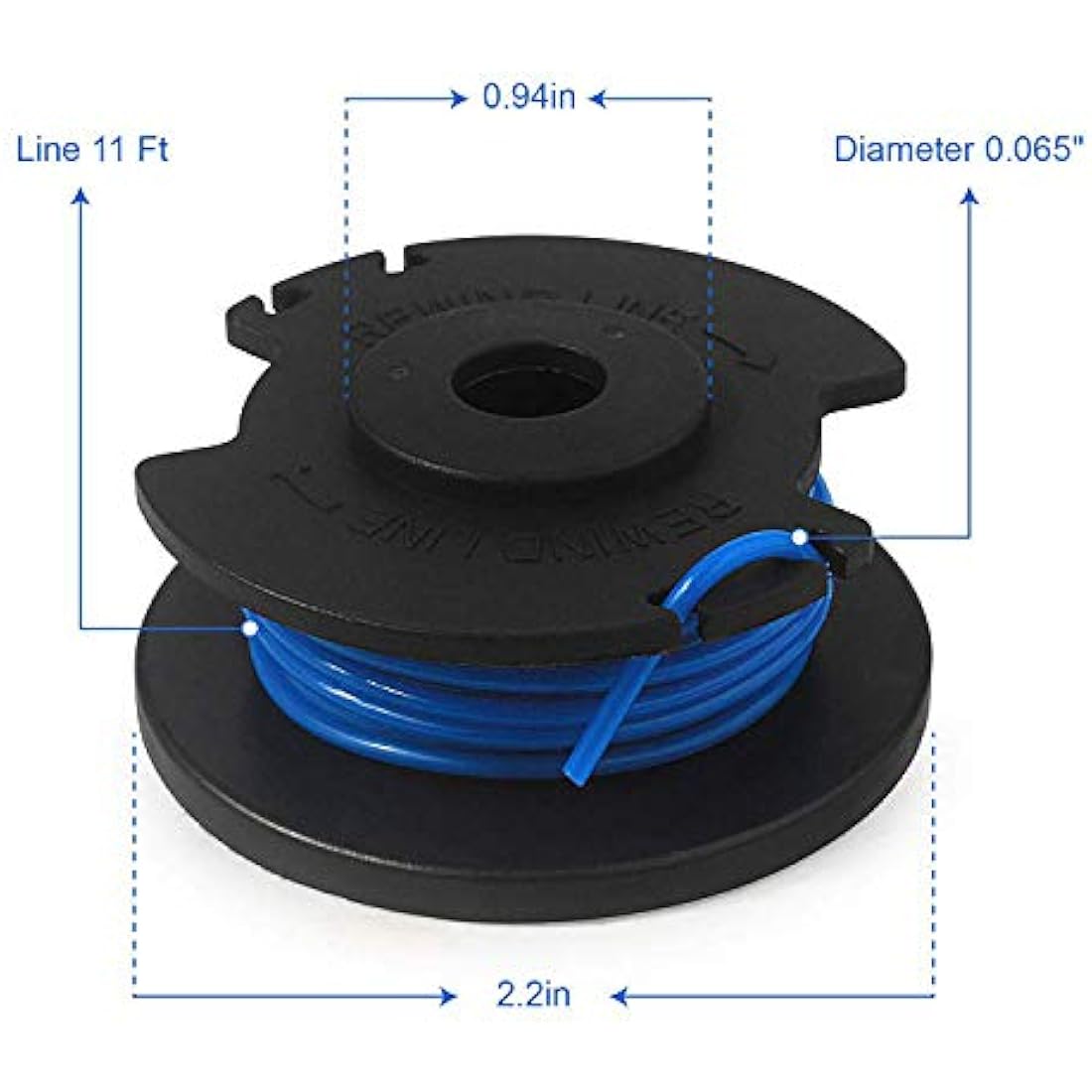 Eyoloty RAC124/AC14RL3A Trimmer Spool Line - 11ft (3.4m) 0.065" (1.65mm) for Ryobi 18v 24v 40v 0LT1825 0LT1830H 0LT1831 0LT1832 RLT2925 Cordless Grass Trimmers & Strimmers(6 spool+1 spool cover)