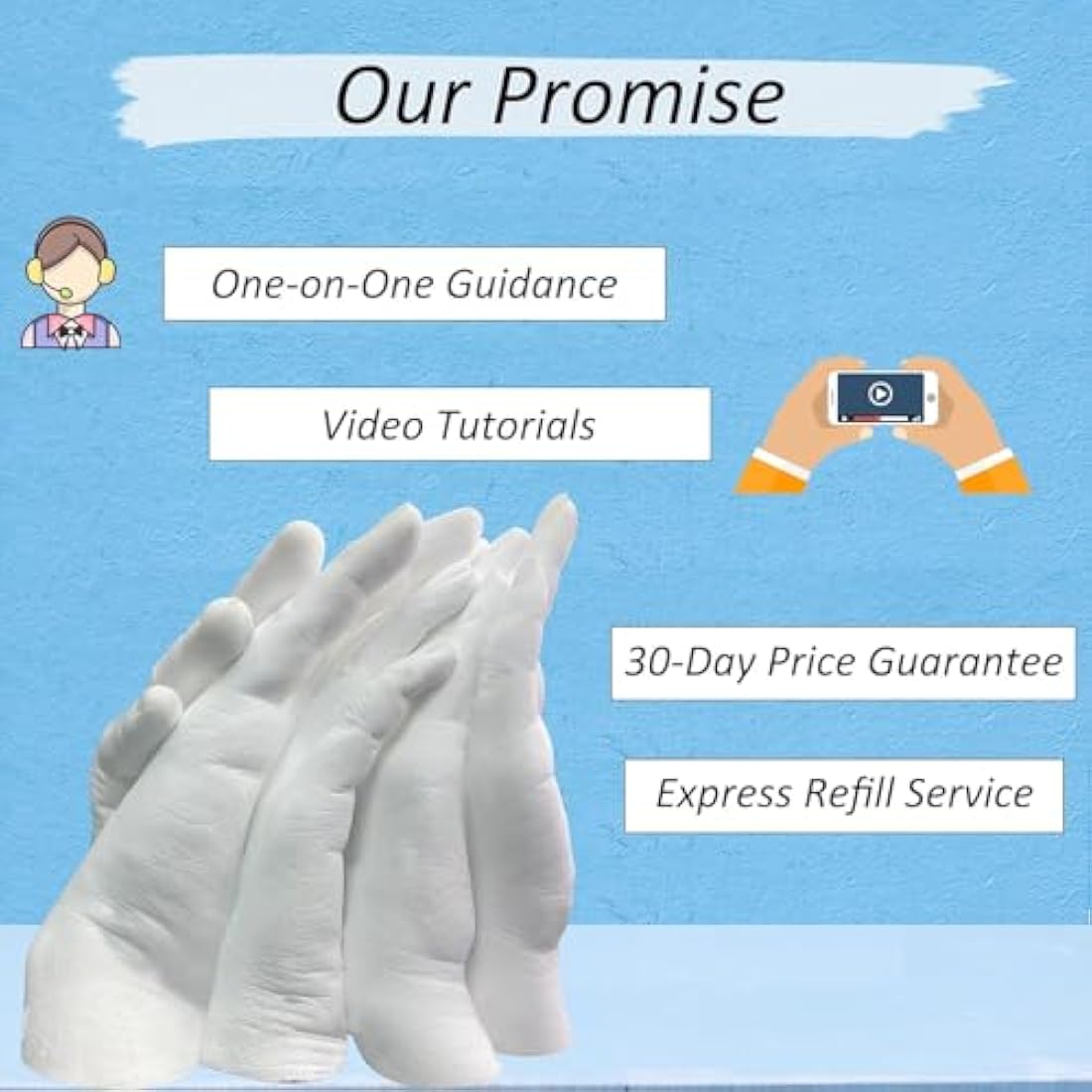 Family Hand Casting Kit Couples & Hand Molding Kit Family, Hand Mold Kit for Family by (Cast Up to 6 Hands)