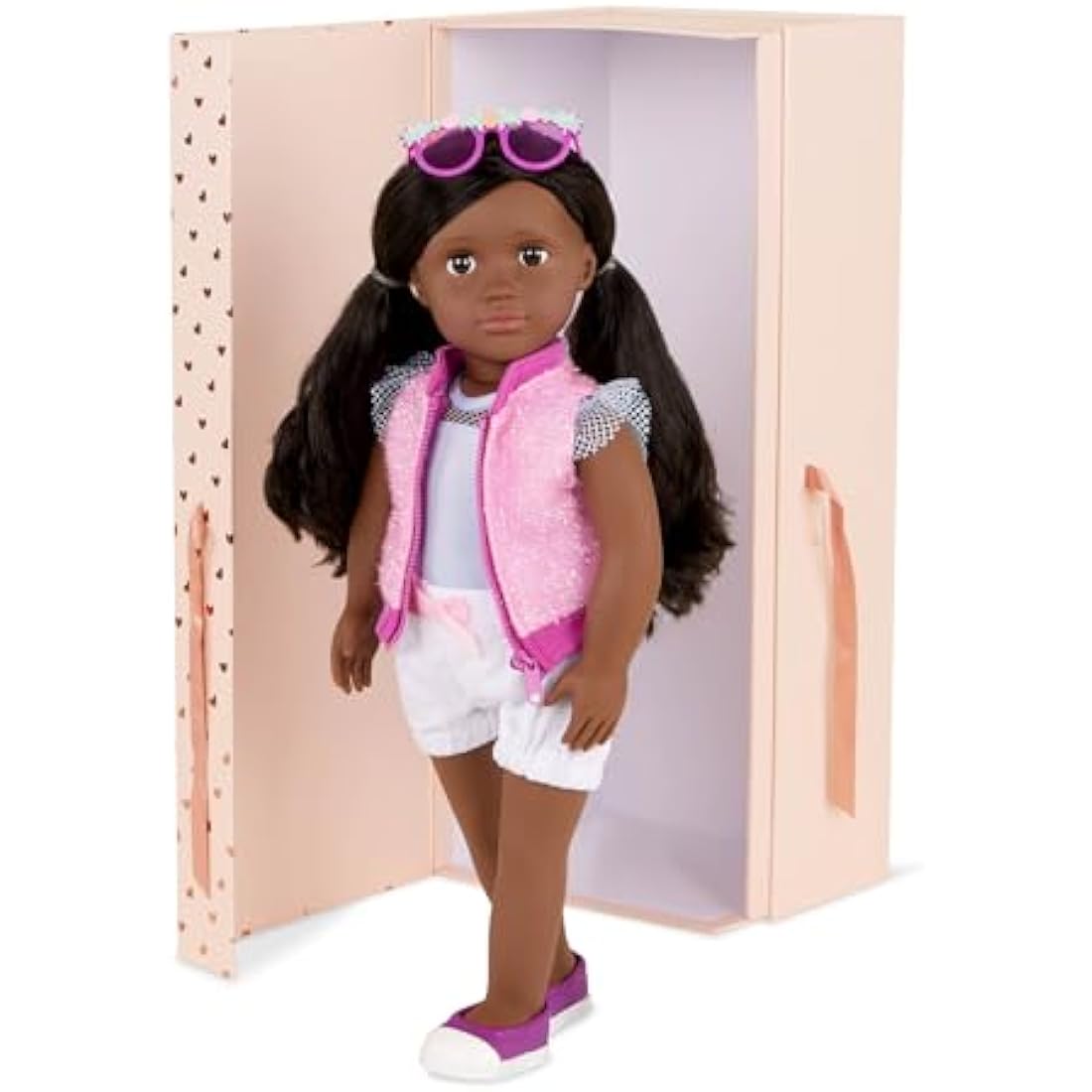 Our Generation - 46 cm Floral Fashion Starter Doll - Rosalind - Dark Brown Hair & Eyes - 3 Outfits & Styling Accessories in Gift Box - Pretend Play - Toys for Kids Ages 3+