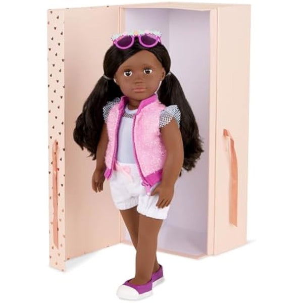 Our Generation - 46 cm Floral Fashion Starter Doll - Rosalind - Dark Brown Hair & Eyes - 3 Outfits & Styling Accessories in Gift Box - Pretend Play - Toys for Kids Ages 3+