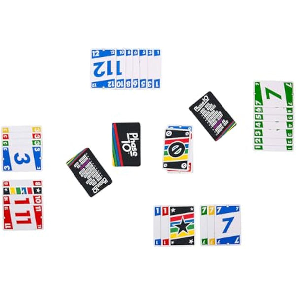 Mattel Games Phase 10 card game, sequences rummy-like card game, includes 110 cards, FFY05