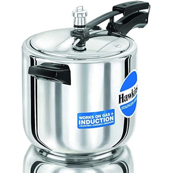 Hawkins Stainless Steel Induction Compatible Pressure Cooker, 6 Litre, Silver (HSS60)