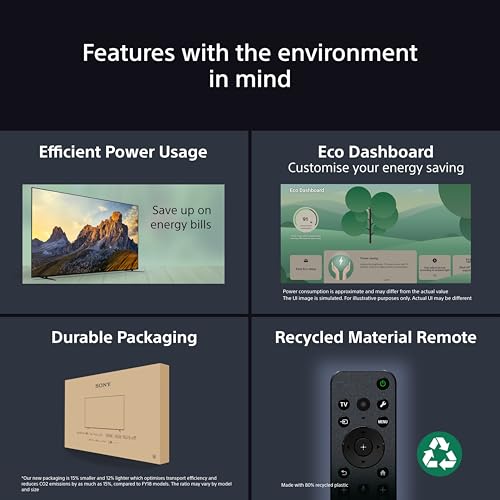 Sony BRAVIA, KD-65X75WL, 65 Inch, LED, Smart TV, 4K HDR, Google TV, ECO PACK, BRAVIA CORE, Narrow Bezel Design