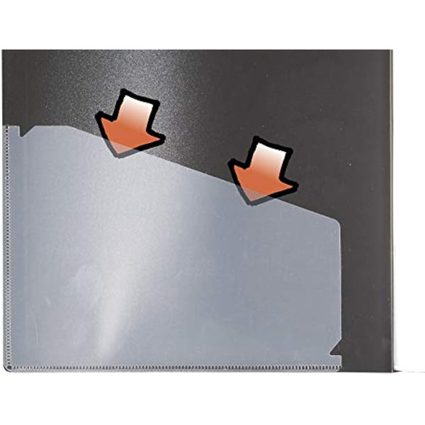 eco-eco A5 Size 50% Recycled 100 Pocket Black Presentation Display Book, Storage Case Portfolio Art Folder with Plastic Sleeves with Black Display Box