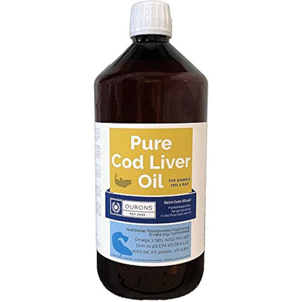 1000ml Cod Liver Oil for Animals & Dogs - Veterinary Feed Grade Liquid 1 Litre