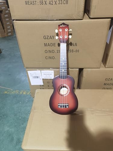 ADM Soprano Ukulele Set for Kids and Beginners, Ukulele Starter Kit with Bag, Clip-On Tuner, Rainbow Strings, Colourful Strap, Plectrum, Fingerboard Sticker, Chord Card (Dark Blue)