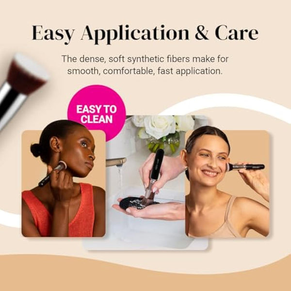 Flat Top Kabuki Foundation Brush By KESHIMA - Premium Makeup Brush for Liquid Foundation, Cream, and Powder - Buffing, Blending Brush, Face Brush