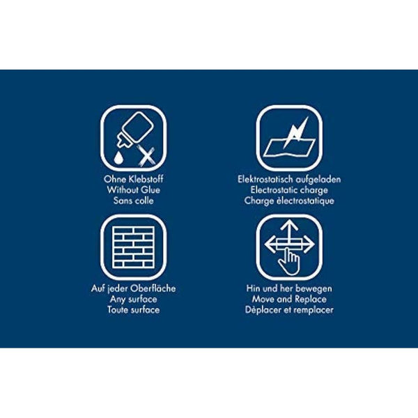 AdPads® Electrostatic Self-Adhesive Presentation Cards, 175 x 100 mm, 500 Sheets, Colourful, Large Static Sticky Notes, Movable and Slidable on Any Surface