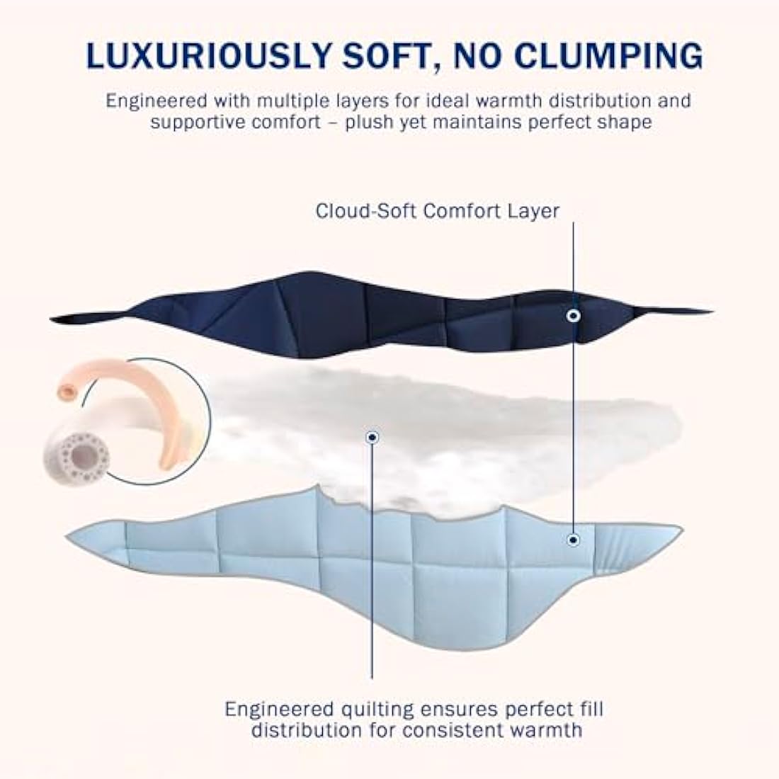 HIG 3 Pieces Navy Blue Coverless Duvet King - 240 x 220cm - Cassette Box Construction - Corner Duvet Tabs - Solid Reversible 10.5 Tog Comforter Set - 100% Down Alternative & Breathable Bedding