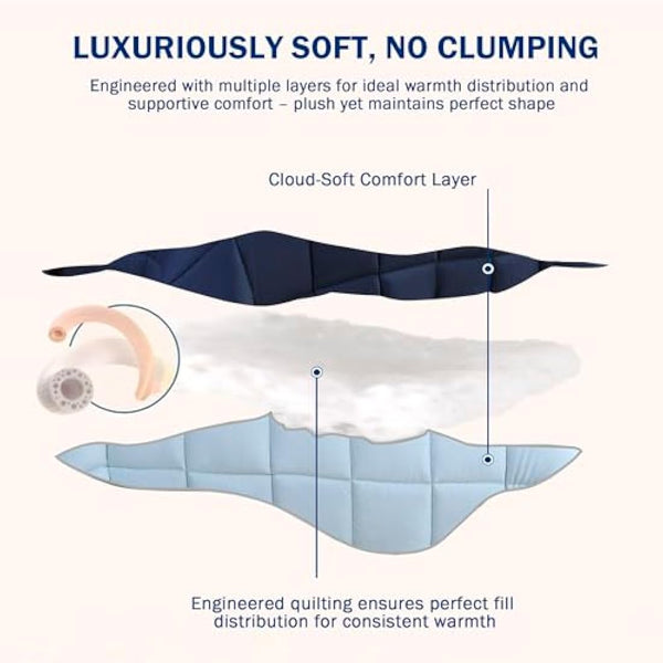 HIG 3 Pieces Navy Blue Coverless Duvet King - 240 x 220cm - Cassette Box Construction - Corner Duvet Tabs - Solid Reversible 10.5 Tog Comforter Set - 100% Down Alternative & Breathable Bedding