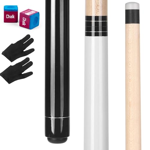 Aklot Pool Cue, Heavy Hitter Jump Break Cue 23-25oz 1 Pool Stick 14mm Bakelite Tip for Explosive Breaks and Effortless Jumps White